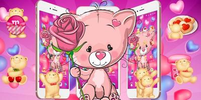 برنامه‌نما Cute Pink Bear Theme عکس از صفحه