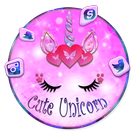 Cute pink unicorn أيقونة