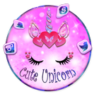 Cute pink unicorn icon