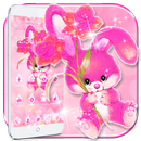 Cute Rabbit Kawaii Flower Theme APK