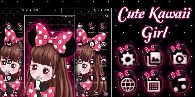 Tema Cute Pink Girl screenshot 3