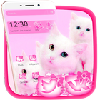 Cute Pink Cat Theme آئیکن