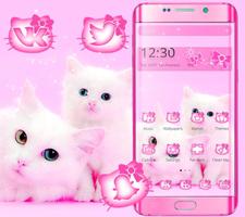 Cute Pink Cat Theme پوسٹر