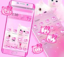 Cute Pink Cat Theme syot layar 1