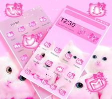 Cute Pink Cat Theme syot layar 2