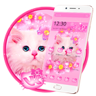 Cute Pink Kitty Cat Theme icône