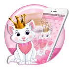 Mignon Thème Pink Kitty Crown icône