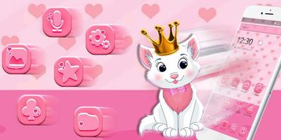 Mignon Thème Pink Kitty Crown capture d'écran 3