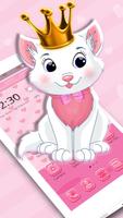 Cute Pink Kitty Crown Theme পোস্টার