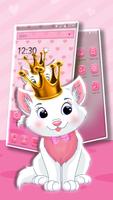 Cute Pink Kitty Crown Theme screenshot 2