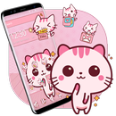 Cute Pink Kitty Theme Kawaii Sweet icon APK