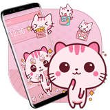 Cute Pink Kitty Theme Kawaii Sweet icon icône