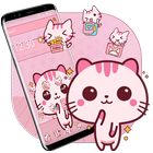 Cute Pink Kitty Theme Kawaii Sweet icon icône