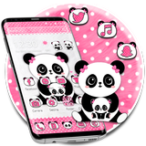 Cute Pink Panda Theme ไอคอน