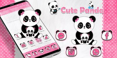 Cute Pink Panda Theme syot layar 3