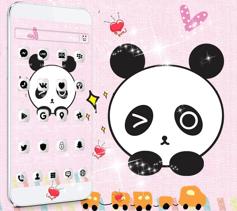 Cute Pink Panda Cartoon Theme For Android Apk Download - pink panda roblox