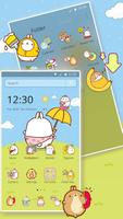 Cute Rabbit Cartoon Theme imagem de tela 1