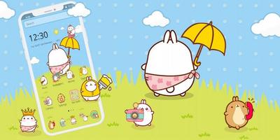 Cute Rabbit Cartoon Theme imagem de tela 3