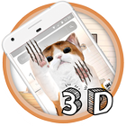 White Cute Cat Theme आइकन
