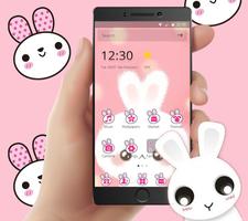 Cute White Rabbit Theme पोस्टर