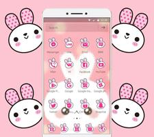 Cute White Rabbit Theme screenshot 2