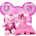 Cute Pink Bear Blooms Theme ikona
