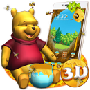 3D Cute Yellow Bear Honey Theme APK