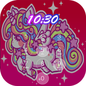 pink cute Unicorn lock screen icon