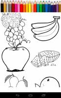 Coloring variety fruits Affiche