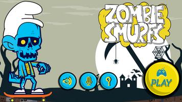 Zombie Smurfs Skater Affiche