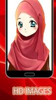 Cute Hijab Cartoon Wallpaper capture d'écran 1