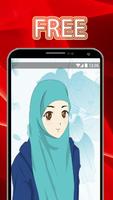 Cute Hijab Cartoon Wallpaper capture d'écran 2