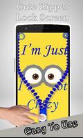 Yellow Minion Zipper Lock Screen Screenshot 2