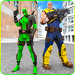 Cable Hero vs Dual Sword Pool Comic Hero combat