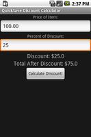 QuickSave Discount Calculator تصوير الشاشة 1