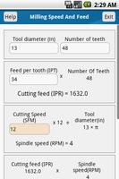 Milling Speed Feed Calculator capture d'écran 1