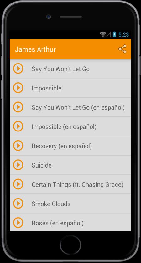 Say You Won't Let Go - James Arthur Songs & Lyrics APK برای دانلود اندروید