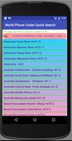 World Phone Codes Quick Search capture d'écran 2