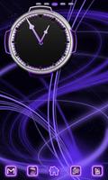 Neon Purple Style Clock پوسٹر