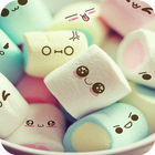 Cute Marshmallow cartoon Theme آئیکن