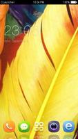 Yellow Feather Golden Theme HD Affiche
