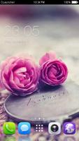 Poster Pink Roses Theme C Launcher
