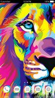 Abstract Lion Theme Affiche