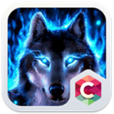 Wolf Blue Flames Theme Meizu icône