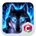 Wolf Blue Flames Theme Meizu أيقونة