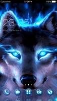 Wolf Blue Flames Theme Meizu 포스터