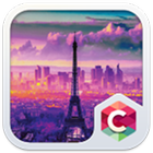 Eiffel Tower Purple Theme آئیکن