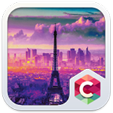 Eiffel Tower Purple Theme icône
