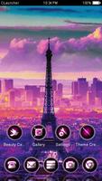 Eiffel Tower Purple Theme capture d'écran 2