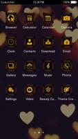 Gold Heart Theme C Launcher imagem de tela 1